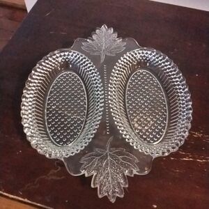 Antique Campbell, Jones & Co. Elegant Clear Glass RelishTray